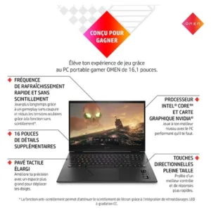 hp omen 16 b0008nk i5 11400h 8 go ddr4 2933 mhz 512 gb ssd nvidia geforce rtx 3050 4c8y2eabh4 bon prix maroc rabat casa tanger maxfor systeme 3