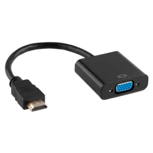 Adaptateur HDMI vers VGA pour ordinateur, ordinateur de bureau, ordinateur portable, PC, moniteur, projecteur, HDTV, Chromebook, Raspberry Pi, Roku, Xbox et plus encore - Noir