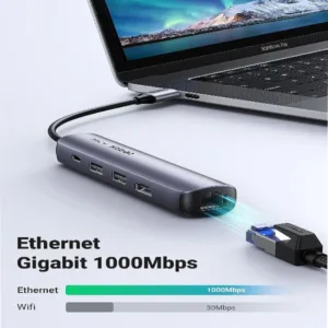 Hub USB-C Ugreen 5 en 1 Supporte PD Power Delivery 100W Recharge CM418 Ref 10919 3 hub usb c ugreen 5 en 1 supporte pd power delivery 100w recharge cm418 ref 10919 bon prix maroc casa rabat tanger maxfor systeme 2