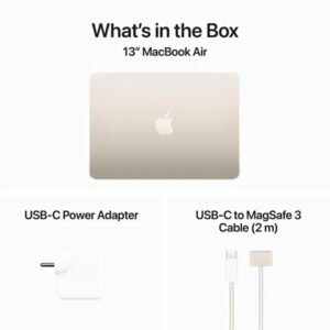Apple MacBook Air 13.6" 2024 - Puce Apple M3 8 Cœurs CPU & 8 Cœurs GPU, 8 Go RAM, 256 Go SSD, Écran Liquid Retina, macOS 14 Sonoma - Starlight - MRXT3H/A 4 apple macbook air 13 6 2024 puce apple m3 8 coeurs cpu 8 coeurs gpu 8 go ram 256 go ssd ecran liquid retina macos 14 sonoma starlight mrxt3h a bon prix maroc casa rabat tanger maxfor systeme 3