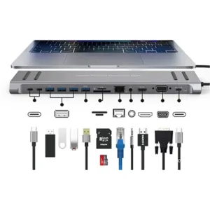 station daccueil multifonction 14 en 1 usb c laptop base 9199a bon prix maroc casa rabat tanger maxfor systeme 2