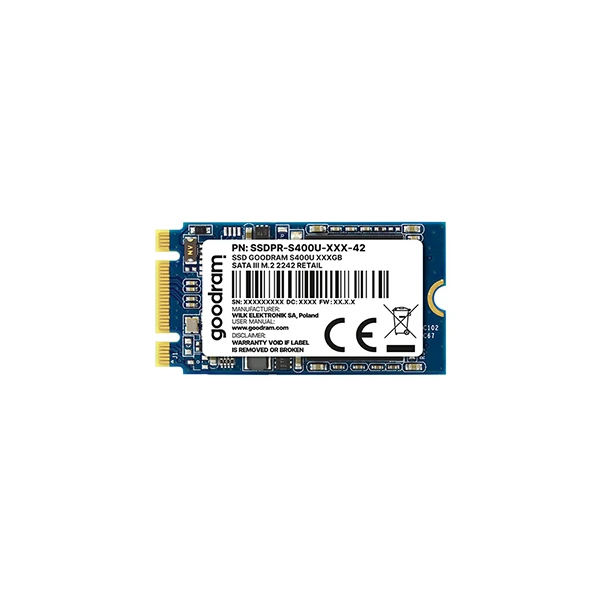 GOODRAM S400u 240GB SSD M.2 2242 SATA III - TLC NAND, 550Mo/s Lecture, 530Mo/s Écriture - ssdpr-s400u-240-42