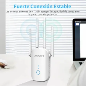 JOOWIN Répéteur WiFi 1200 Mbps Double Bande, Amplificateur de Signal avec 4 Antennes, Modes Répéteur/AP/Routeur, Couverture 360° & Installation Facile 3 joowin repeteur wifi 1200 mbps double bande amplificateur de signal avec 4 antennes modes repeteur ap routeur couverture 360 installation facile bon prix maroc casa rabat tanger maxfor systeme 2