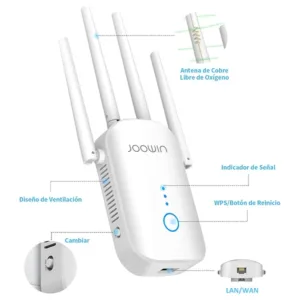 JOOWIN Répéteur WiFi 1200 Mbps Double Bande, Amplificateur de Signal avec 4 Antennes, Modes Répéteur/AP/Routeur, Couverture 360° & Installation Facile 7 joowin repeteur wifi 1200 mbps double bande amplificateur de signal avec 4 antennes modes repeteur ap routeur couverture 360 installation facile bon prix maroc casa rabat tanger maxfor systeme 6
