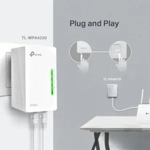 Pack CPL TP-Link TL-WPA4220KIT - AV600 + WiFi N 300 Mbps, 2 Ports Ethernet, Bouton WiFi Clone, Portée 300m - TL-WPA4220 5 pack cpl tp link tl wpa4220kit av600 wifi n 300 mbps 2 ports ethernet bouton wifi clone portee 300m tl wpa4220 bon prix maroc casa rabat tanger maxfor systeme 4