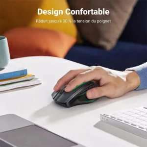 Souris Sans Fil Ugreen MU006 - Design Ergonomique Ambidextre, 6 Boutons Programmables, Portée 15m, Technologie Optique 2,4 GHz 3 souris sans fil ugreen mu006 design ergonomique ambidextre 6 boutons programmables portee 15m technologie optique 24 ghz bon prix maroc casa rabat tanger maxfor systeme 2